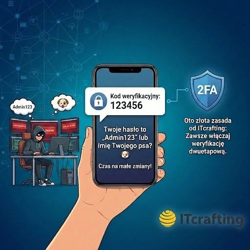 Twoje hasło to „Admin123” czy imię psa? Hakerzy to lubią! Dlaczego weryfikacja dwuetapowa (2FA) to absolutna konieczność